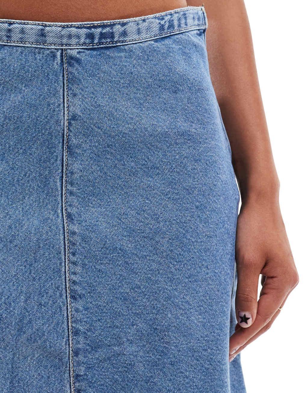 Cotton On midi skirt in dream blue denim Product Image