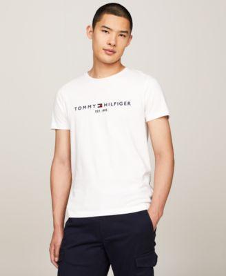 Tommy Hilfiger Mens Embroidered Logo Slim-Fit Crewneck T-Shirt Product Image