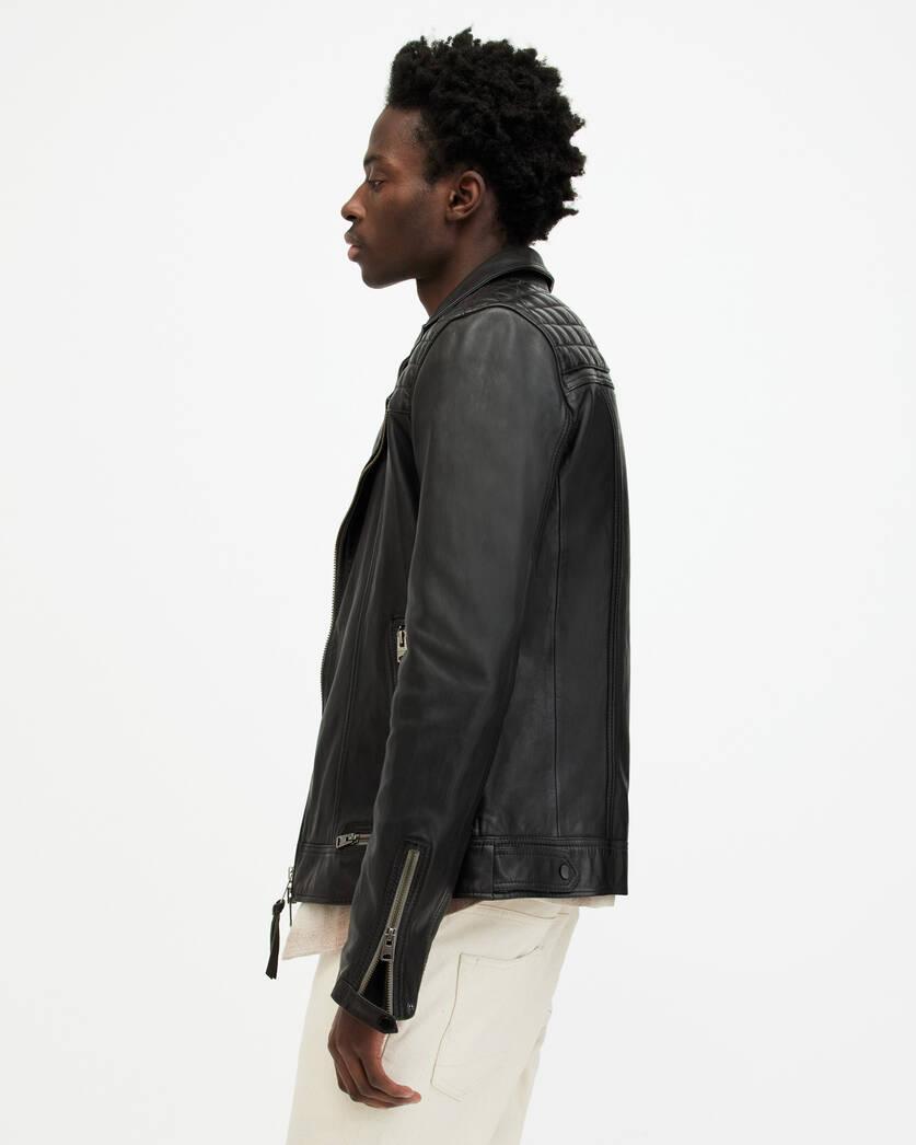 Conroy Textured Leather Biker Jacket Product Image