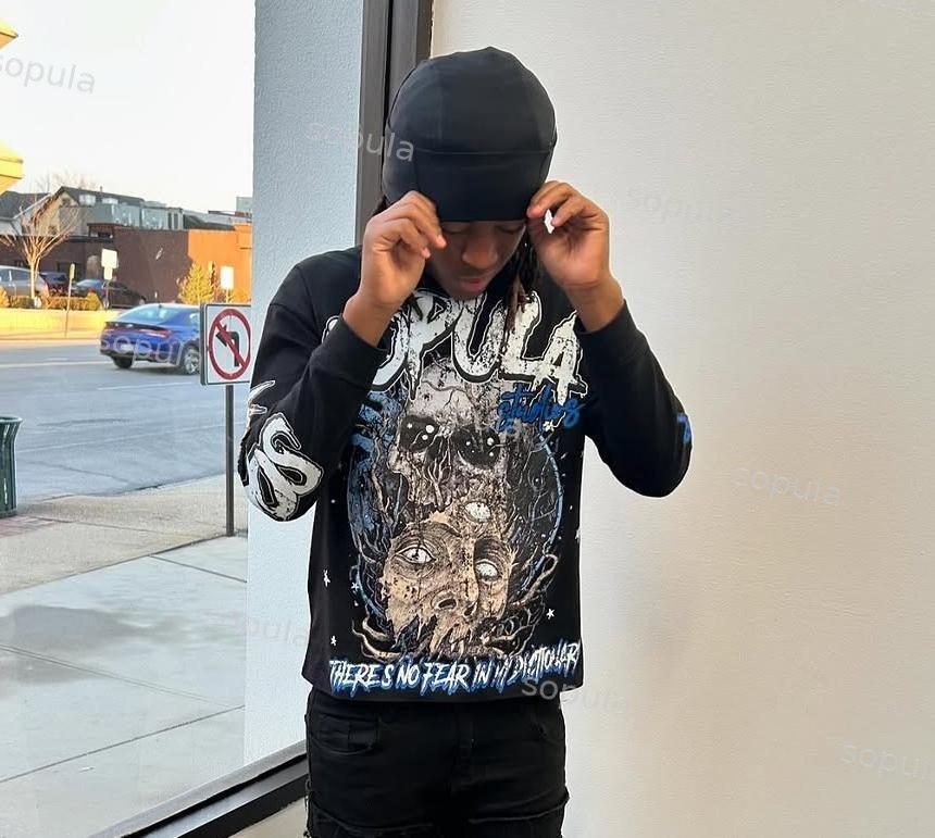 Sopula Skull Human Development Graphic Print Pocket Hoodie Product Image