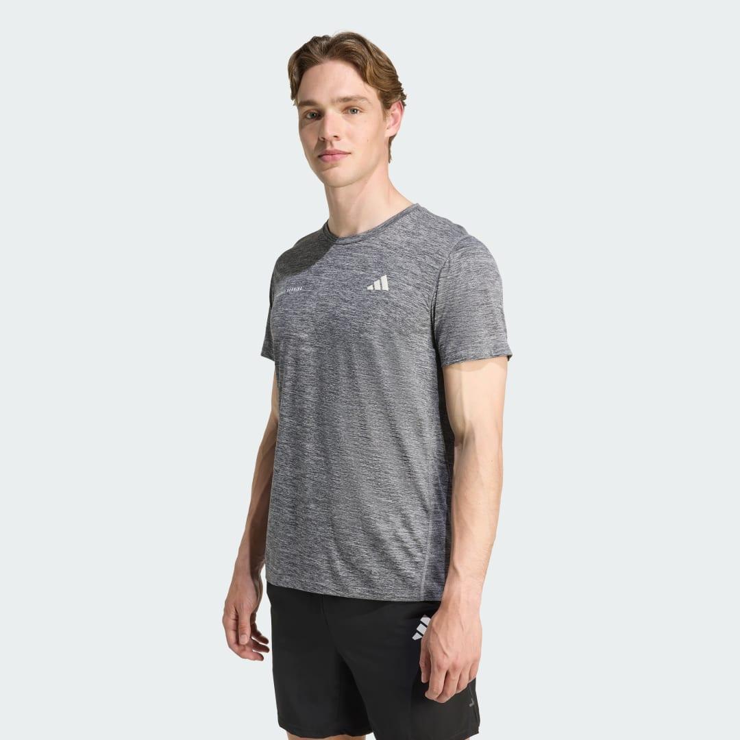 adidas Own The Run Melange Tee Black XS Mens Product Image