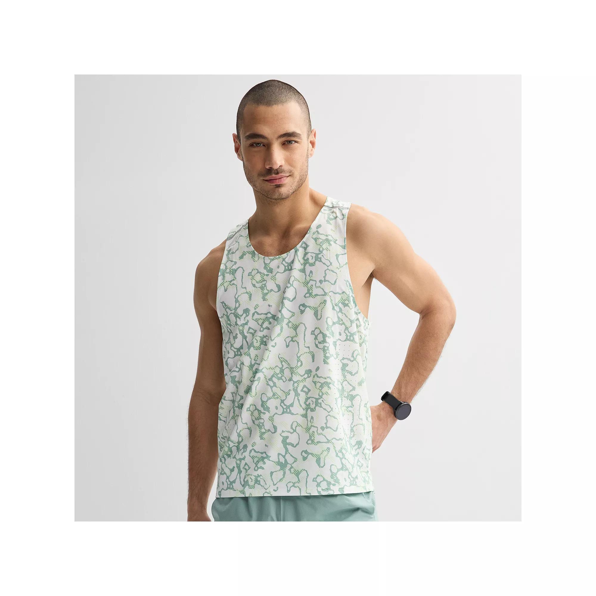 Men's Tek Gear® Run Tank, Size: XXL, Green Lines Product Image