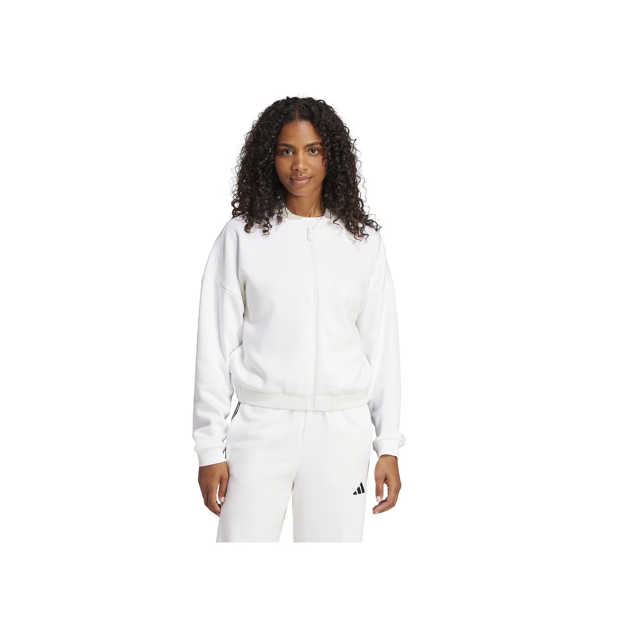Women's adidas Essentials Contemporary Logo Sportswear Bomber Jacket, Size: XS, White Product Image