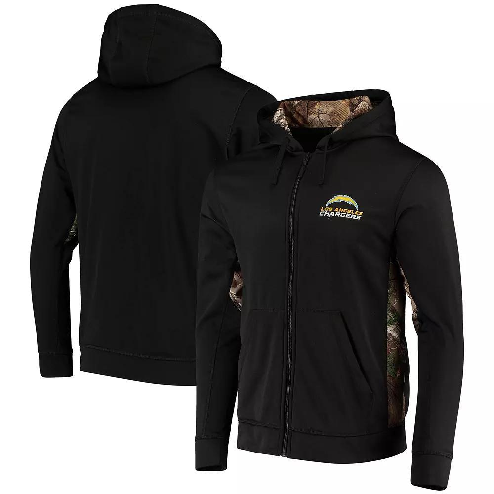 Men's Dunbrooke Black/Realtree Camo Los Angeles Chargers Decoy Tech Fleece Full-Zip Hoodie,  Product Image