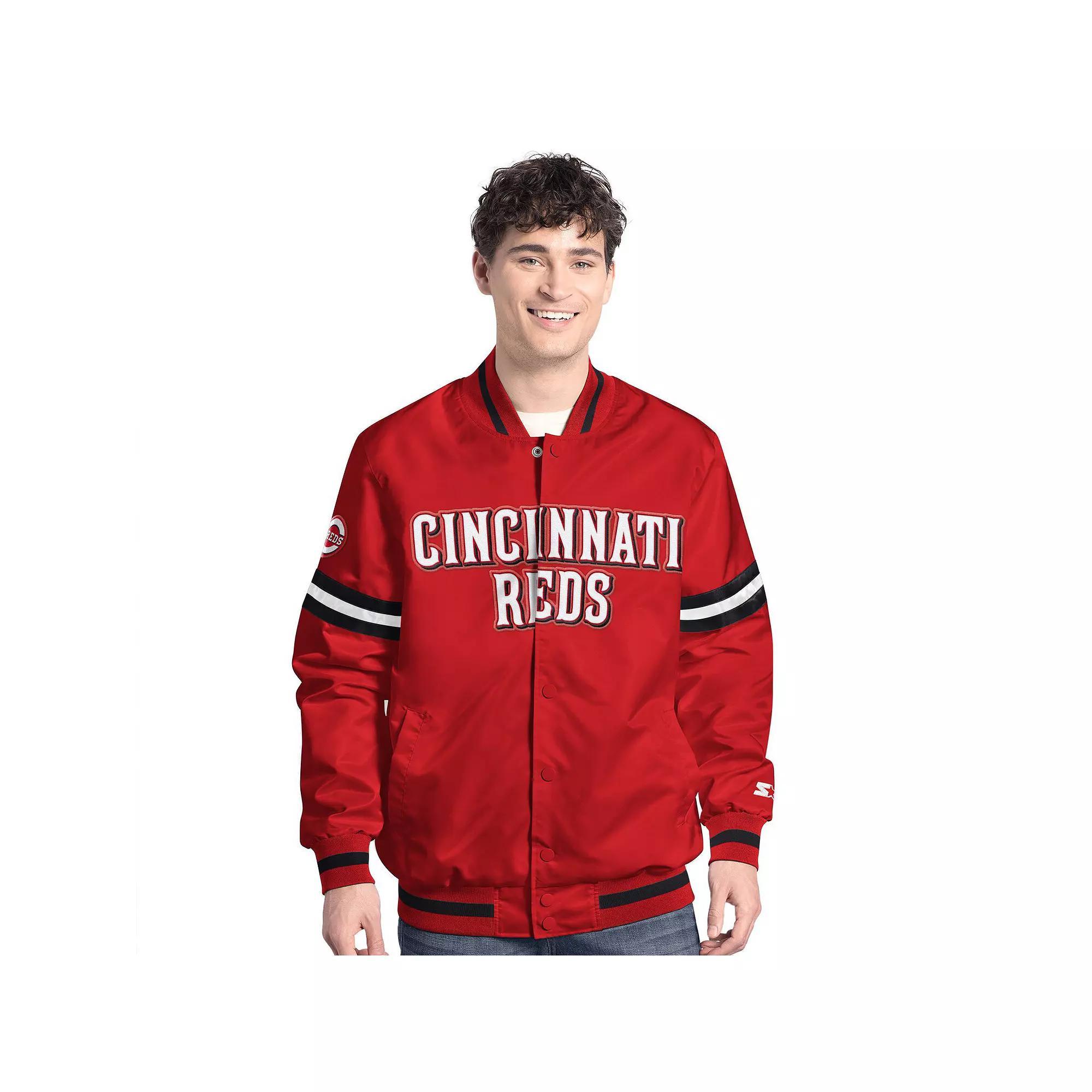 Men's Starter Red Cincinnati Reds Scout Full-Snap Varsity Jacket,  Product Image