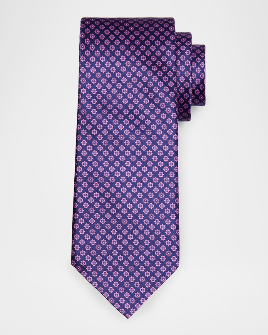 Mens Micro-Floral Silk Tie Product Image