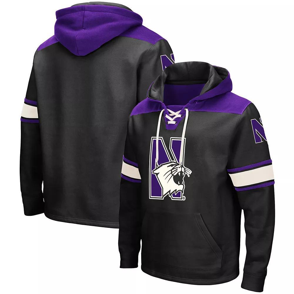 Men's Colosseum Black Northwestern Wildcats 2.0 Lace-Up Pullover Hoodie, Size: Medium Product Image