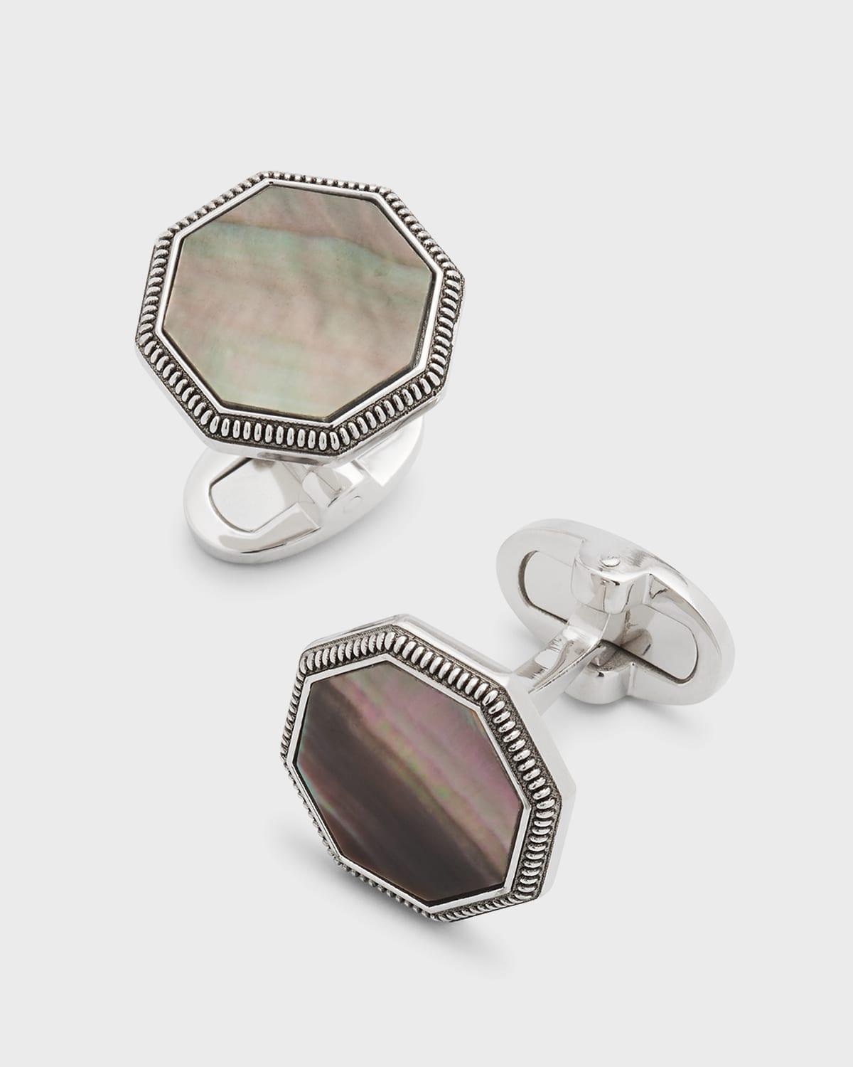 Mens Octagon Mother-of-Pearl Cufflinks Product Image