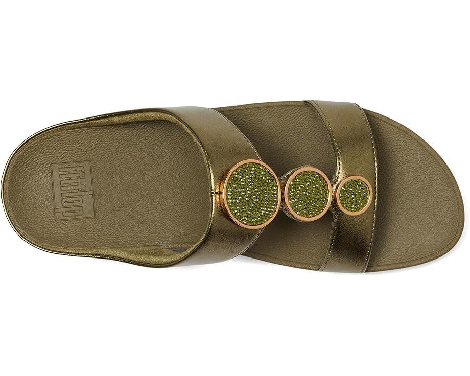 Lulu Adjustable-Buckle Metallic-Leather Slides Product Image
