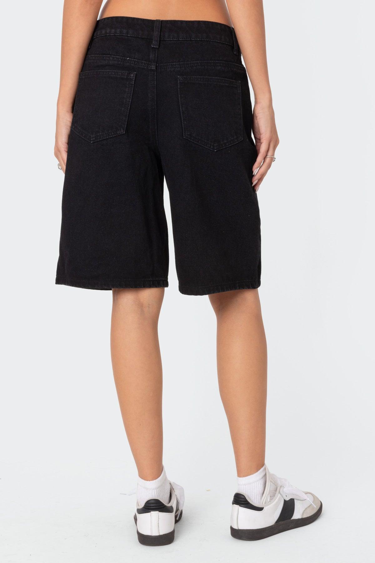 Jacqui Low Rise Denim Bermuda Shorts Product Image