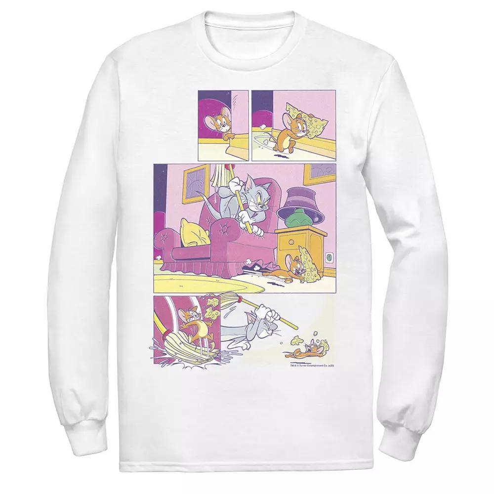 Men's Tom And Jerry Stealing Cheese Comic Panels Tee,  Product Image