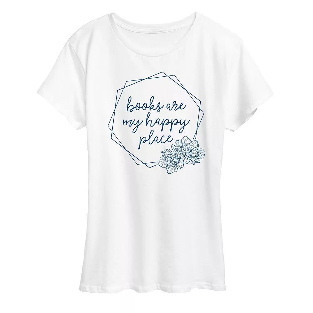 Women's Books Are My Happy Place Graphic Tee, Girl's,  Product Image