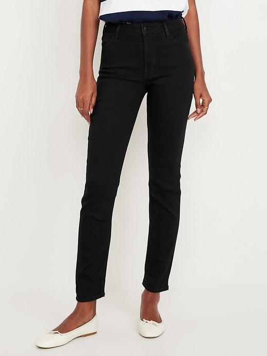 High-Waisted Wow Straight Ankle Jeans Product Image