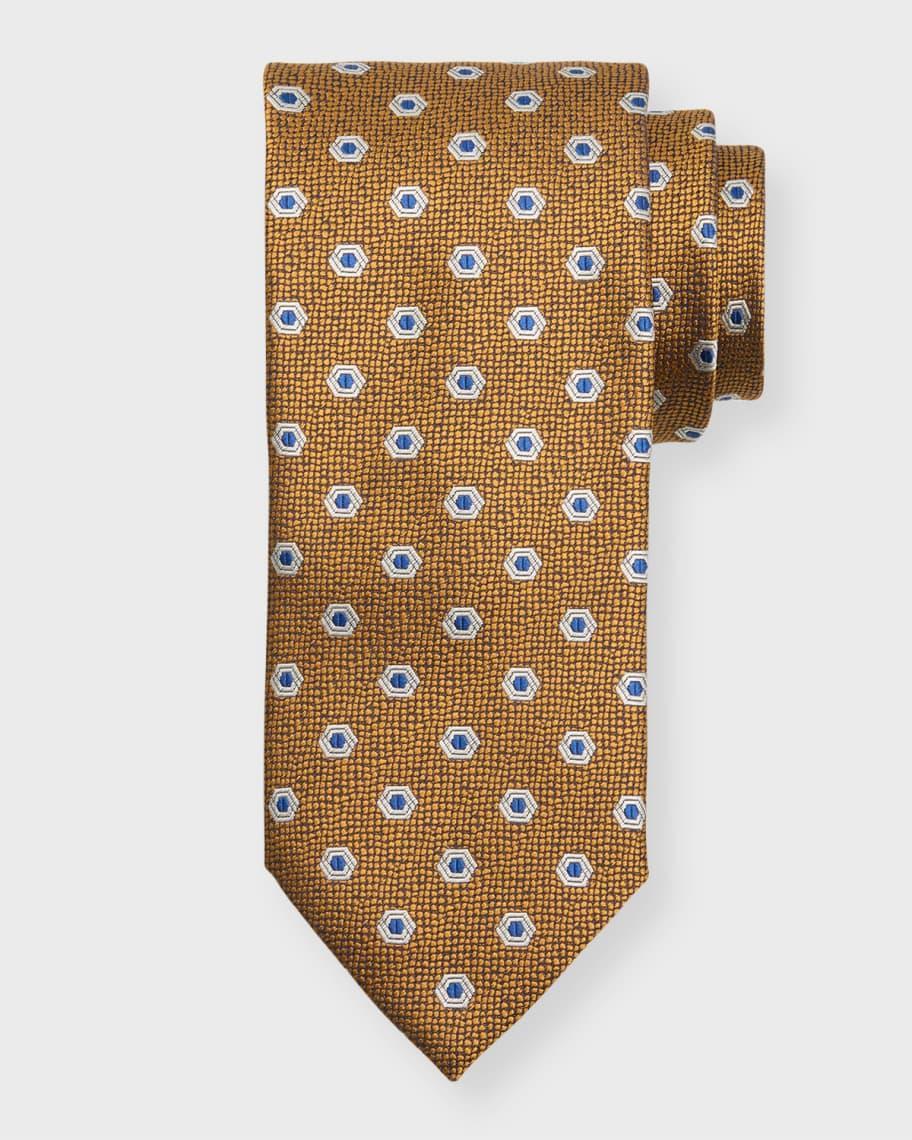 Mens Hexagon Silk Jacquard Tie Product Image