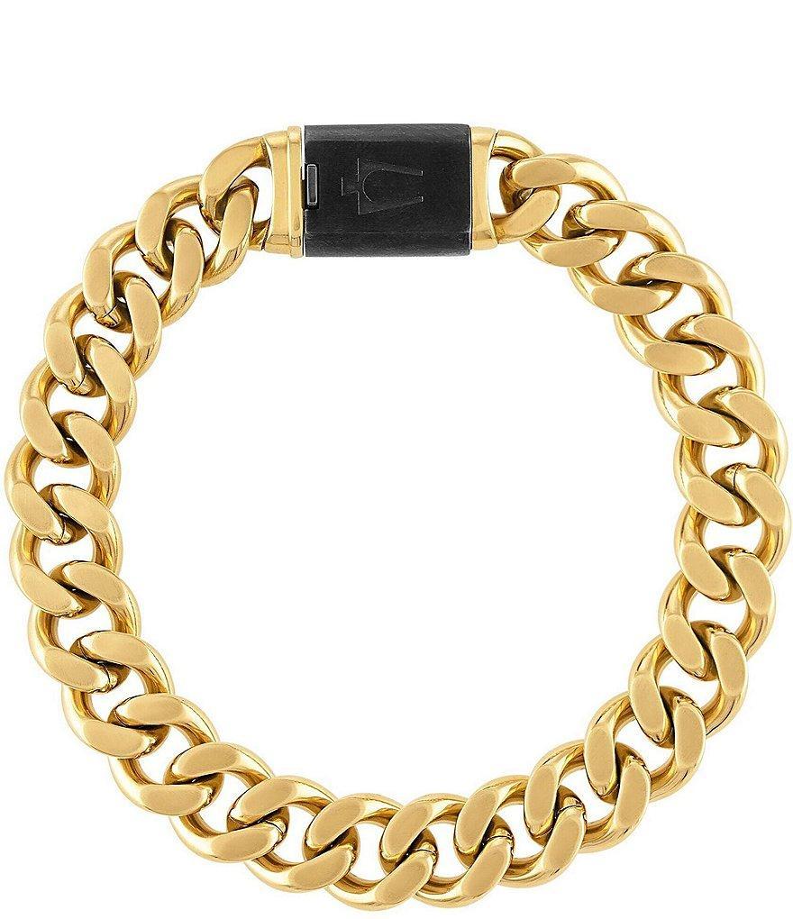 Bulova Men's Gold Tone Stainless Steel Chain Bracelet Product Image