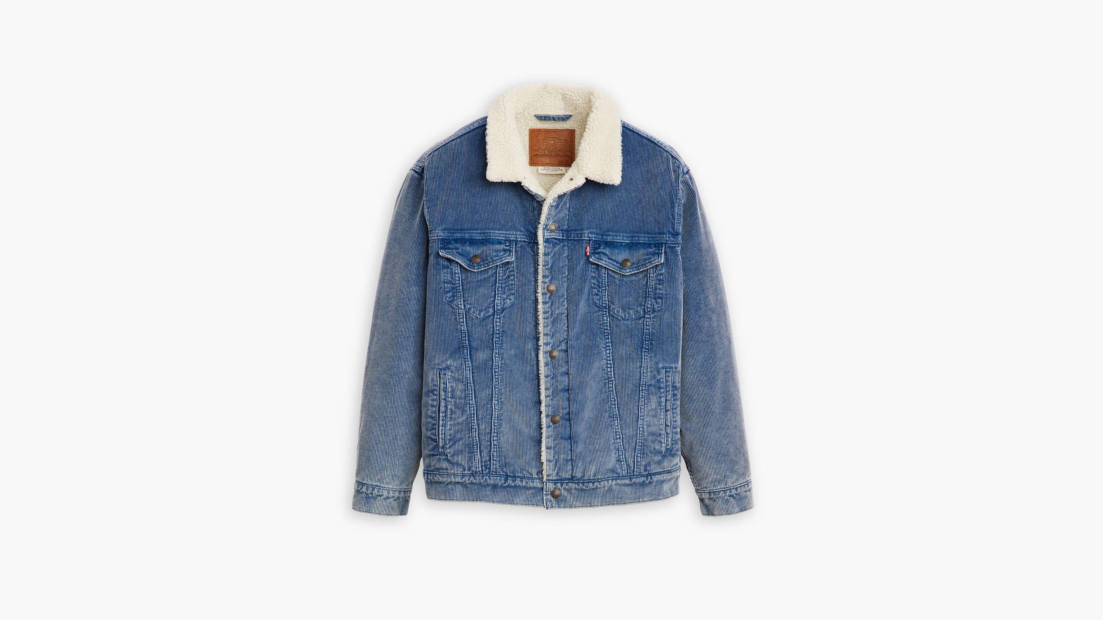 Relaxed Fit Corduroy Sherpa Trucker Jacket Product Image