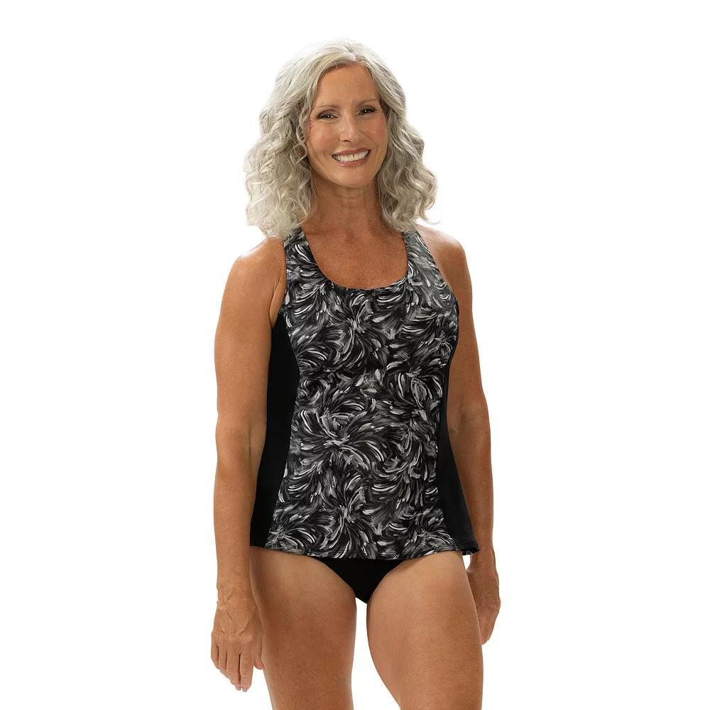 Women's Dolfin Print Twist Back Tankini Swim Top,  Product Image