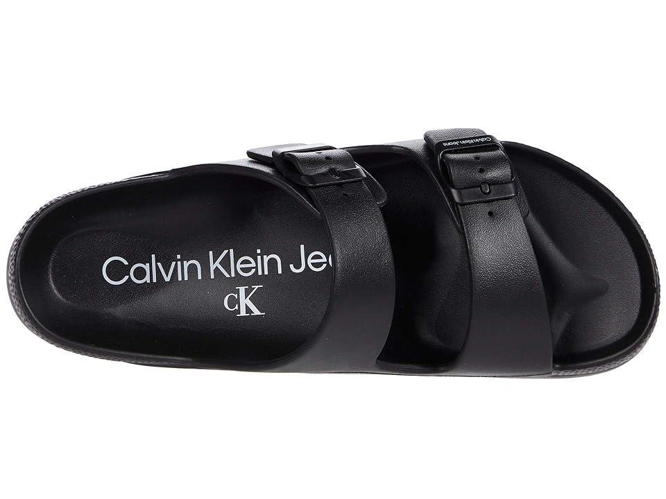 Calvin Klein Mens Mens Zion Double Strap Slide Sandal - White - 12 Product Image