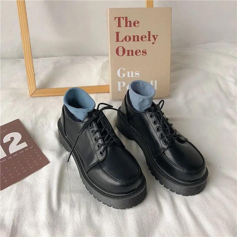 Platform Lace Up Oxford Shoes Product Image