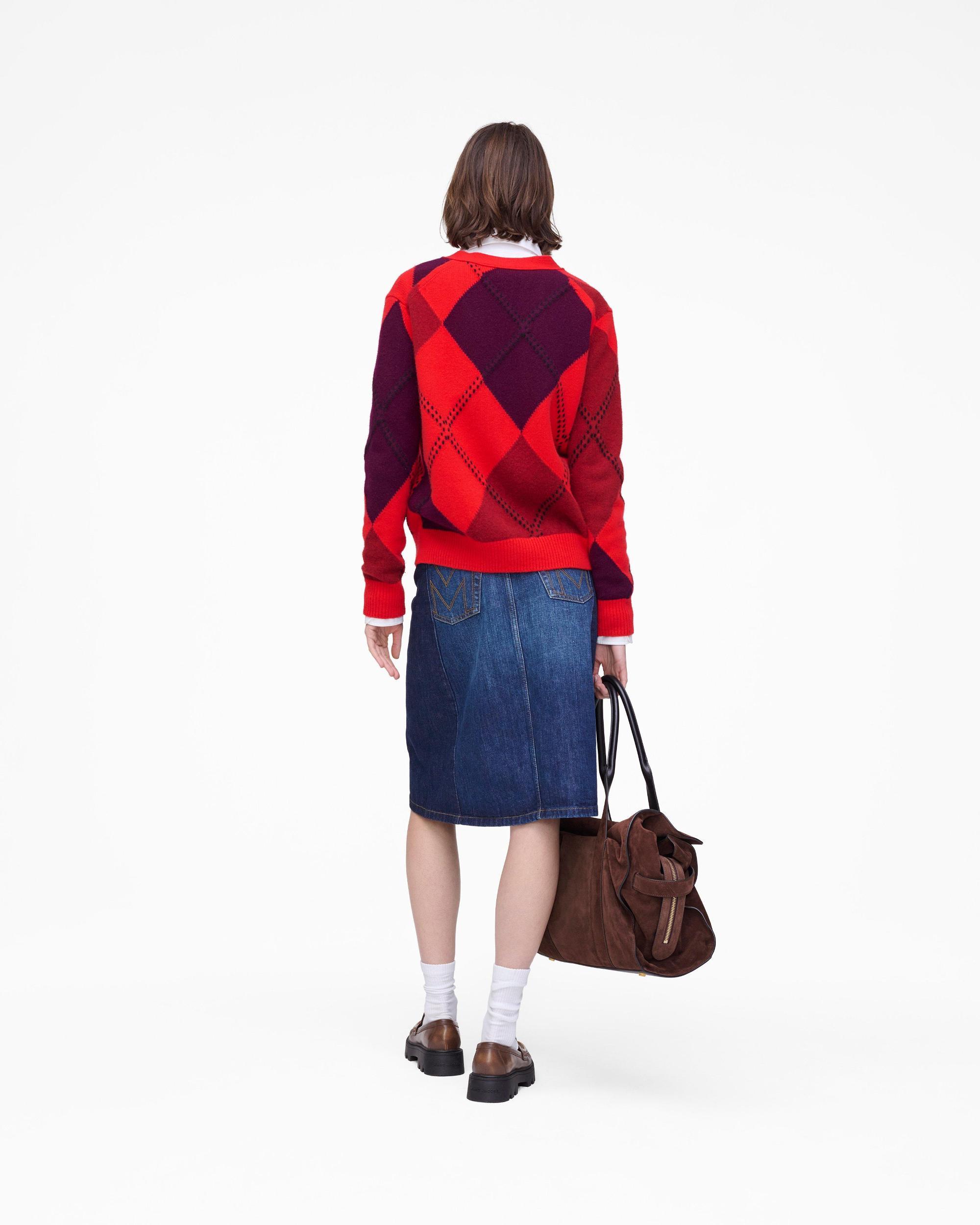 Preppy Daisy Argyle Cardigan Product Image