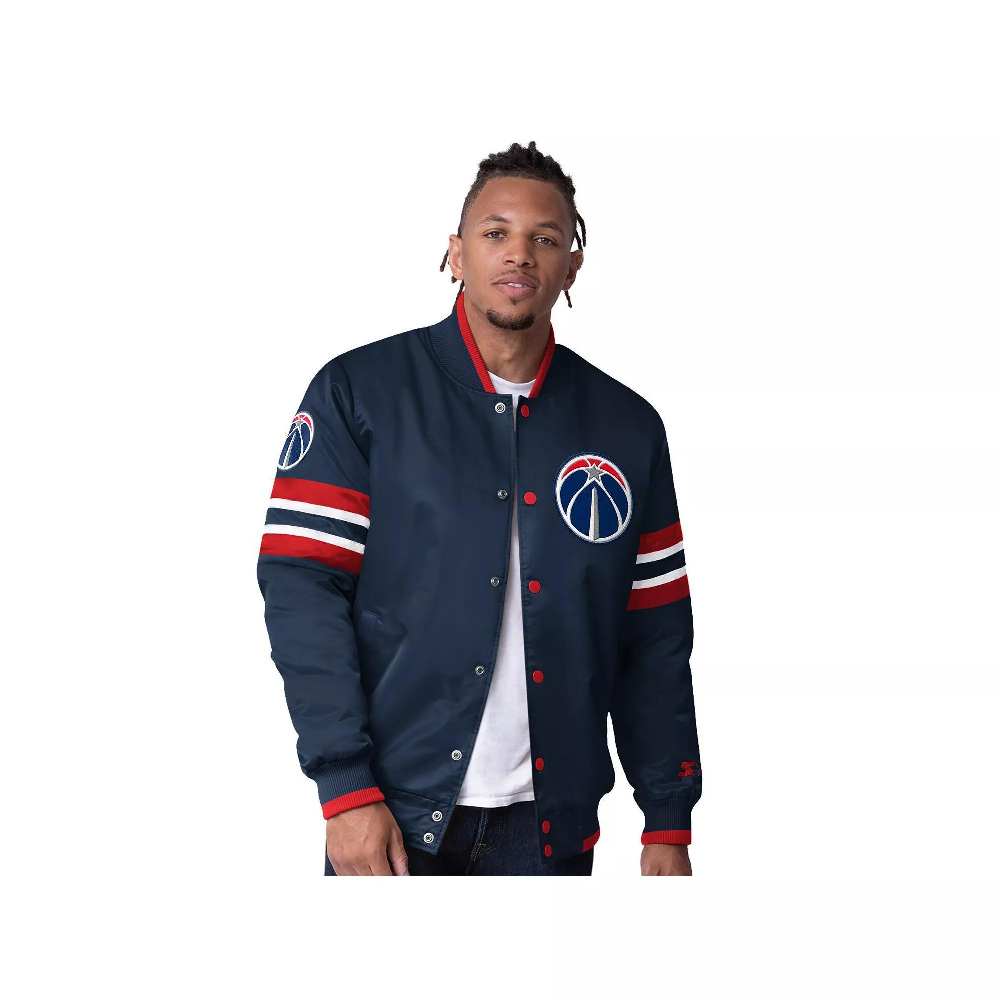 Men's Starter Blue Minnesota Timberwolves Scout Varsity Satin Full-Snap Jacket, Size: XL Product Image