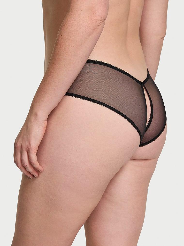 Mesh High-Leg Crotchless Cheeky Panty Product Image