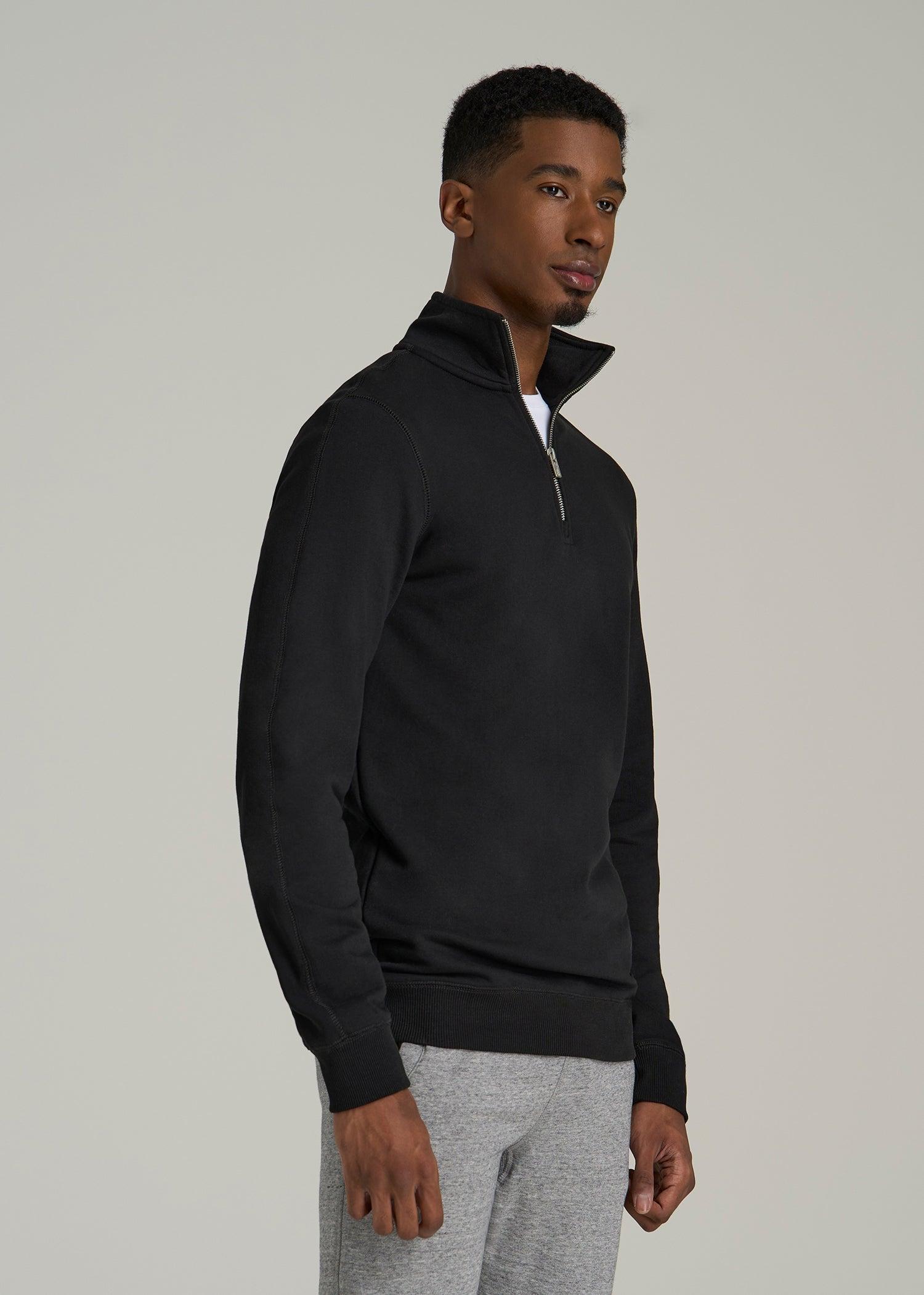 Wearever 2.0 French Terry Quarter-Zip Sweatshirt for Tall Men in Black Male Product Image