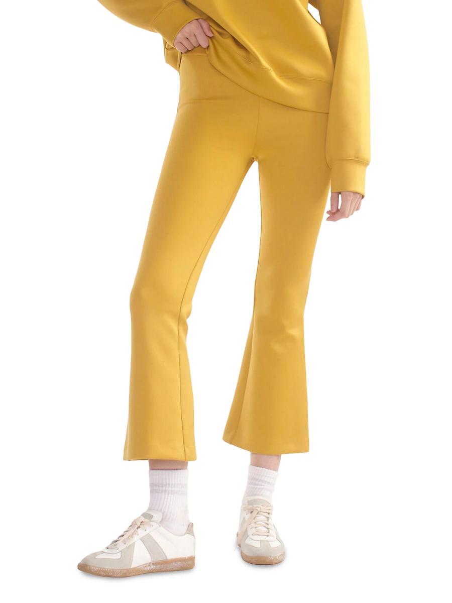 Womens High-Rise Flared Cropped Pants Product Image