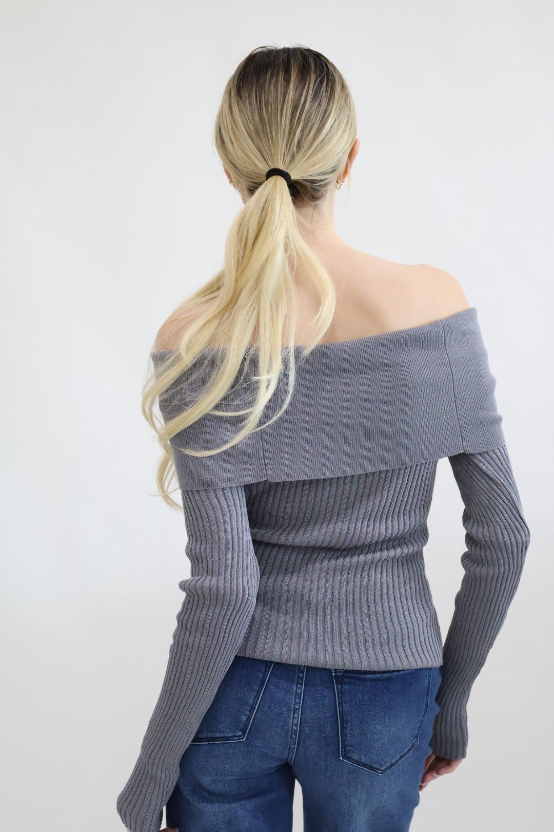 Off The Shoulder Fitted Sweater Product Image