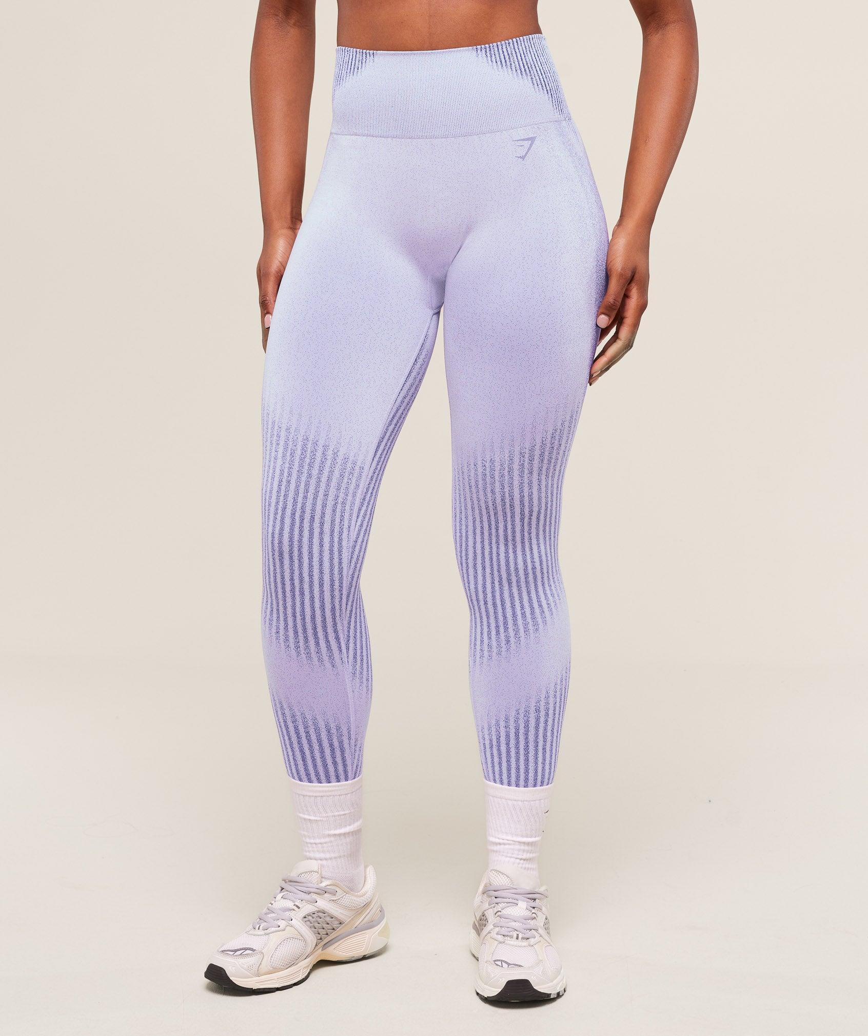 Gymshark Diffuse Seamless Leggings - Fresh Lilac/Cobalt Purple Female Product Image