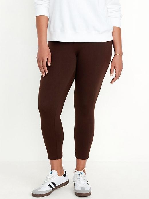 High-Waisted Side-Pocket 7/8 Leggings Product Image