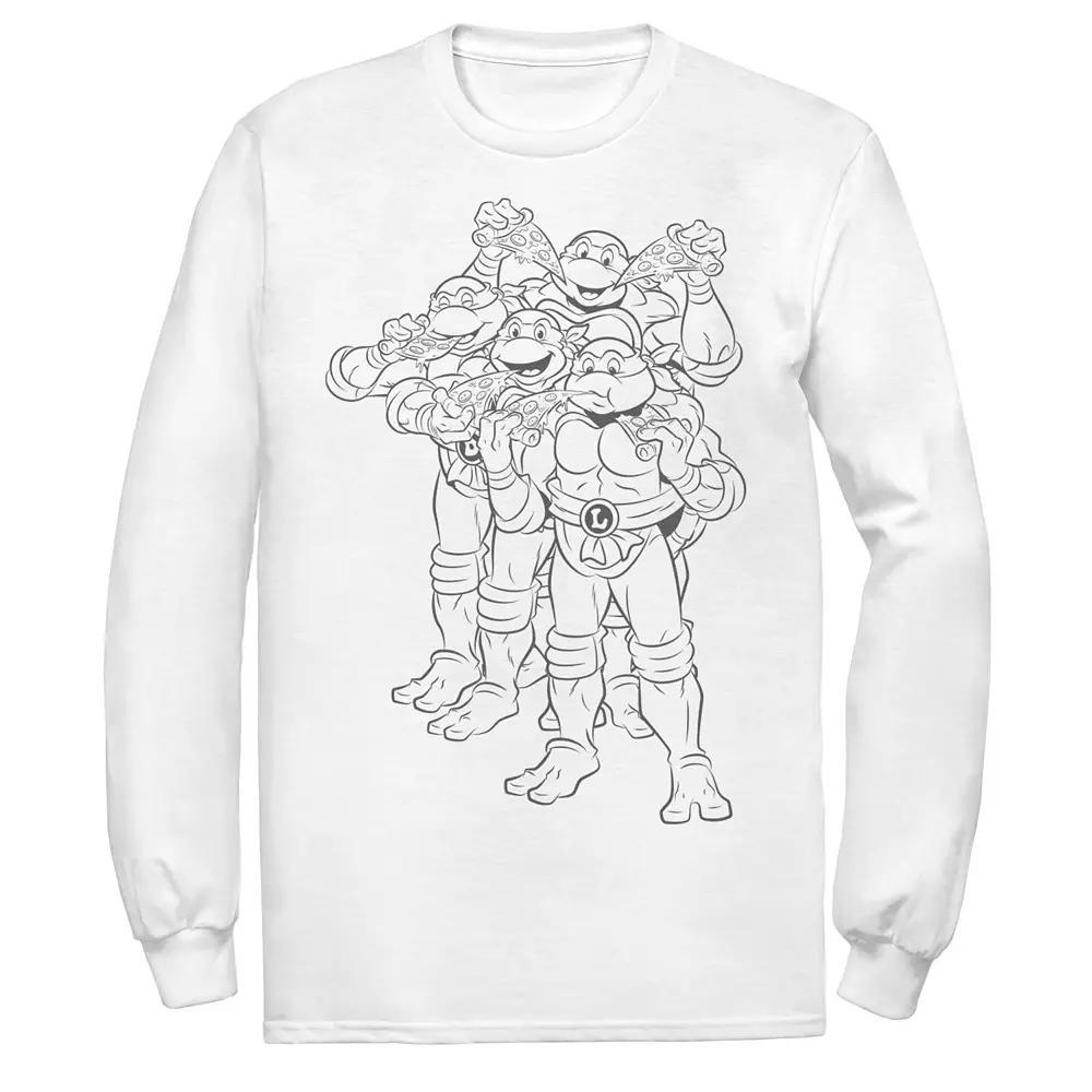 Men's Ninja Turtles Outline Group Shot Long Sleeve Tee,  Product Image