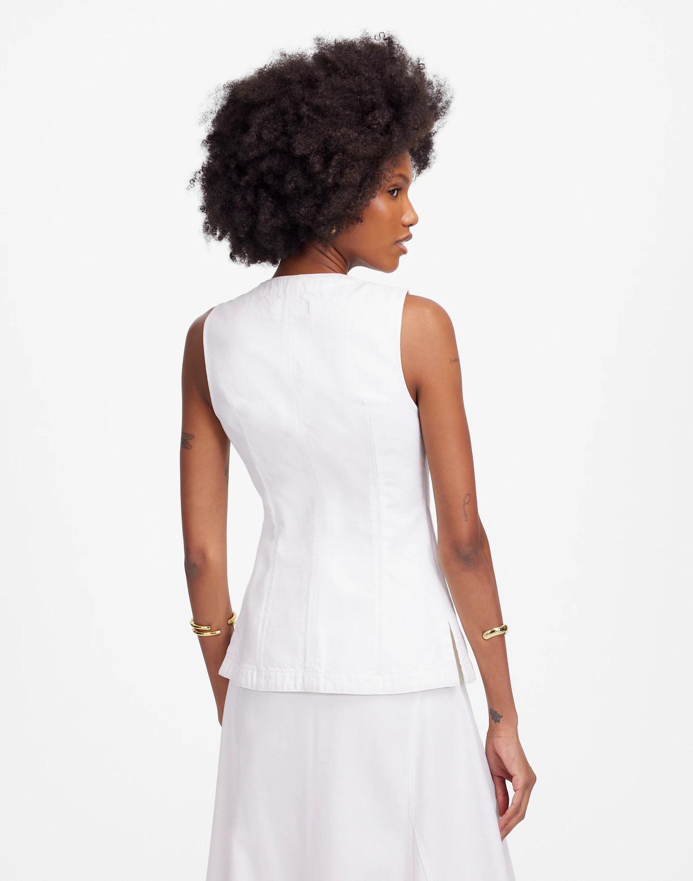 Denim High Crewneck Vest Product Image