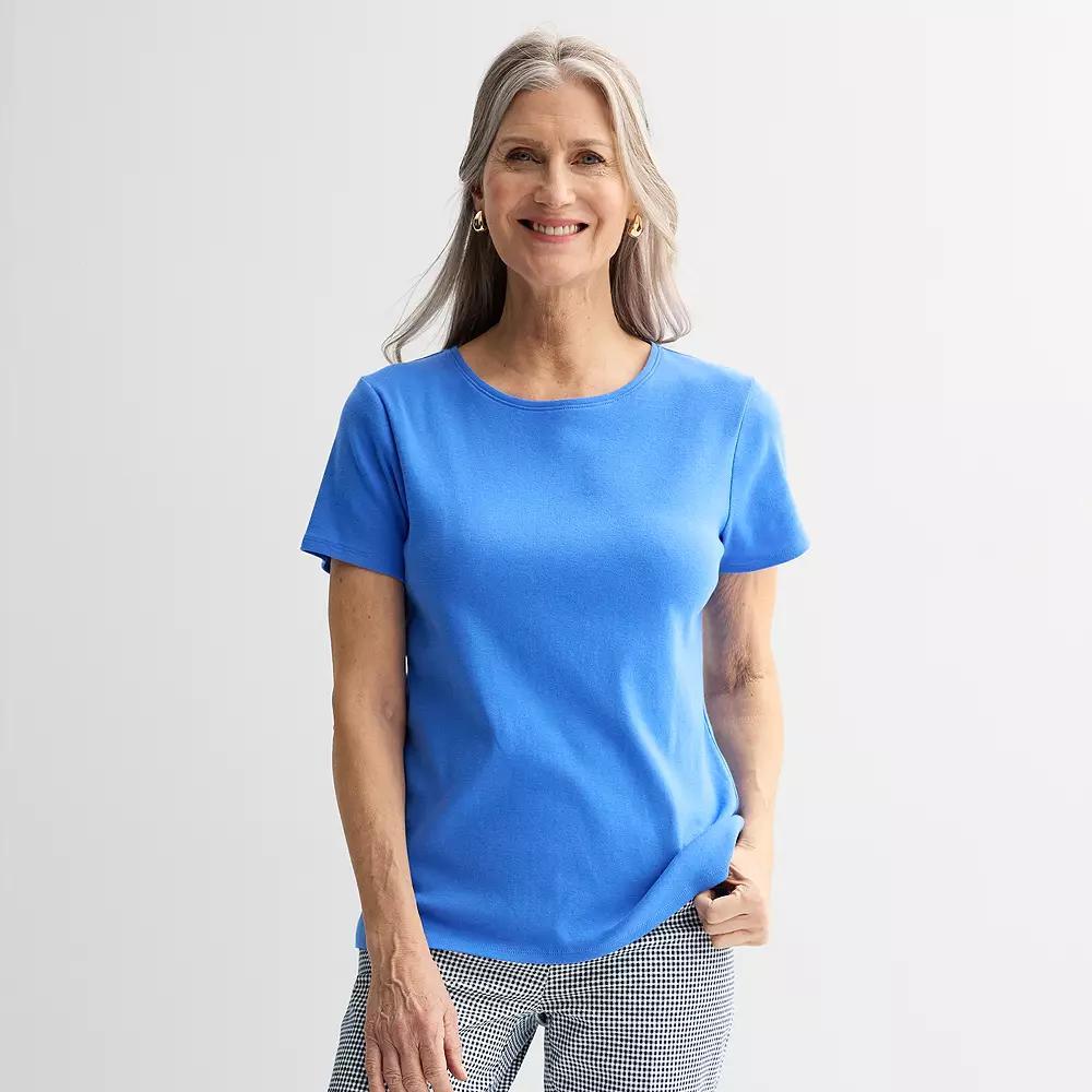 Women's Croft & Barrow® Essential Crewneck Tee, Size: Small, Valen River Product Image