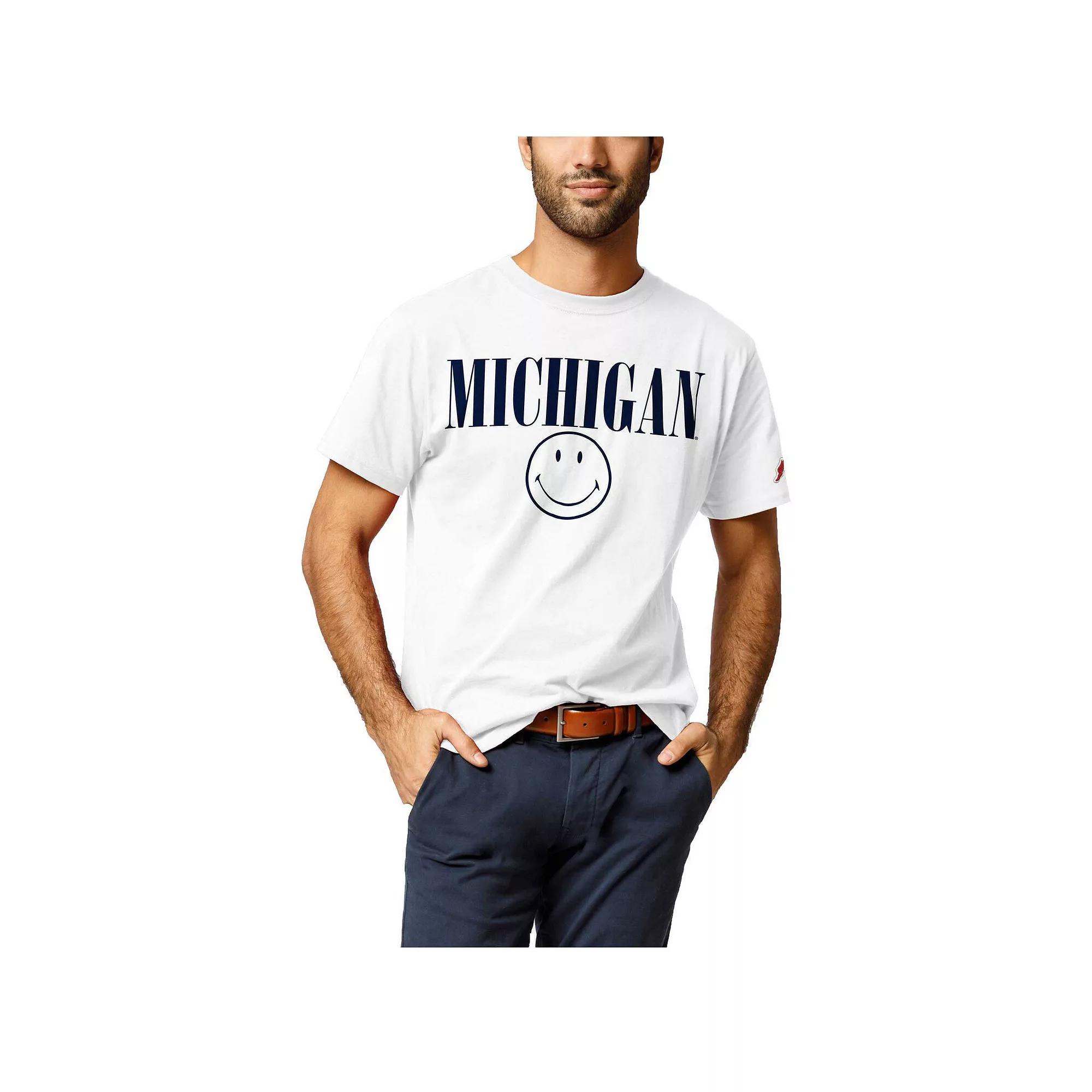 Men's League Collegiate Wear White Michigan Wolverines Smiley All American T-Shirt,  Product Image