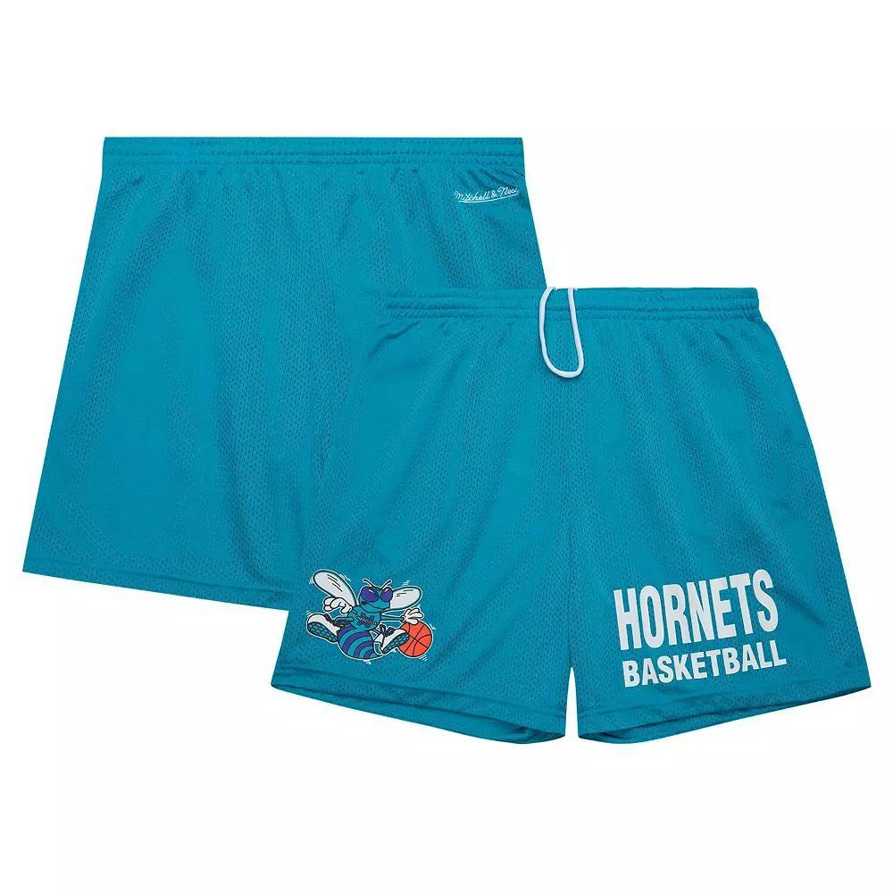 Men's Mitchell & Ness Teal Charlotte Hornets Hardwood Classics Gameday Mesh Shorts, Size: 3XL, Chr Blue Product Image