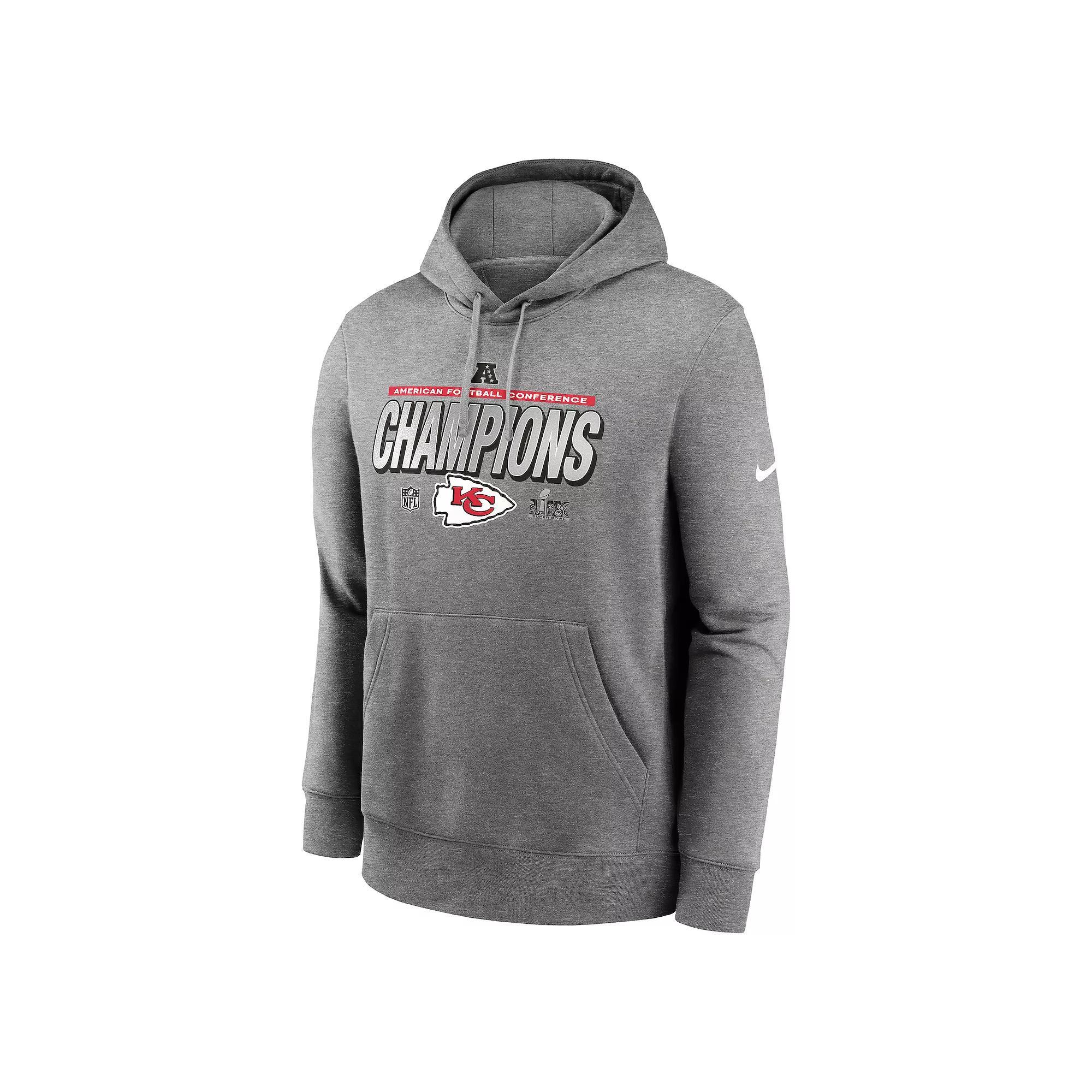 Men's Nike Kansas City Chiefs 2024 AFC Champions Locker Room Trophy Collection Pullover Hoodie, Size: Medium, Char Product Image