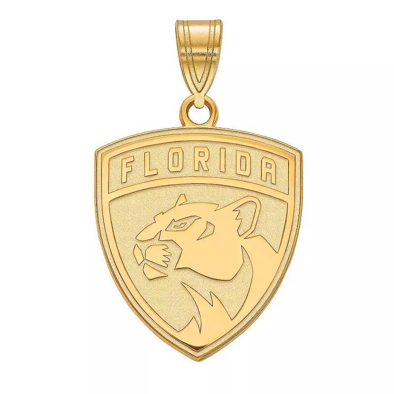 LogoArt Florida Panthers Sterling Silver Large Logo Pendant, Women's, Size: 20MM, Gold Tone Product Image