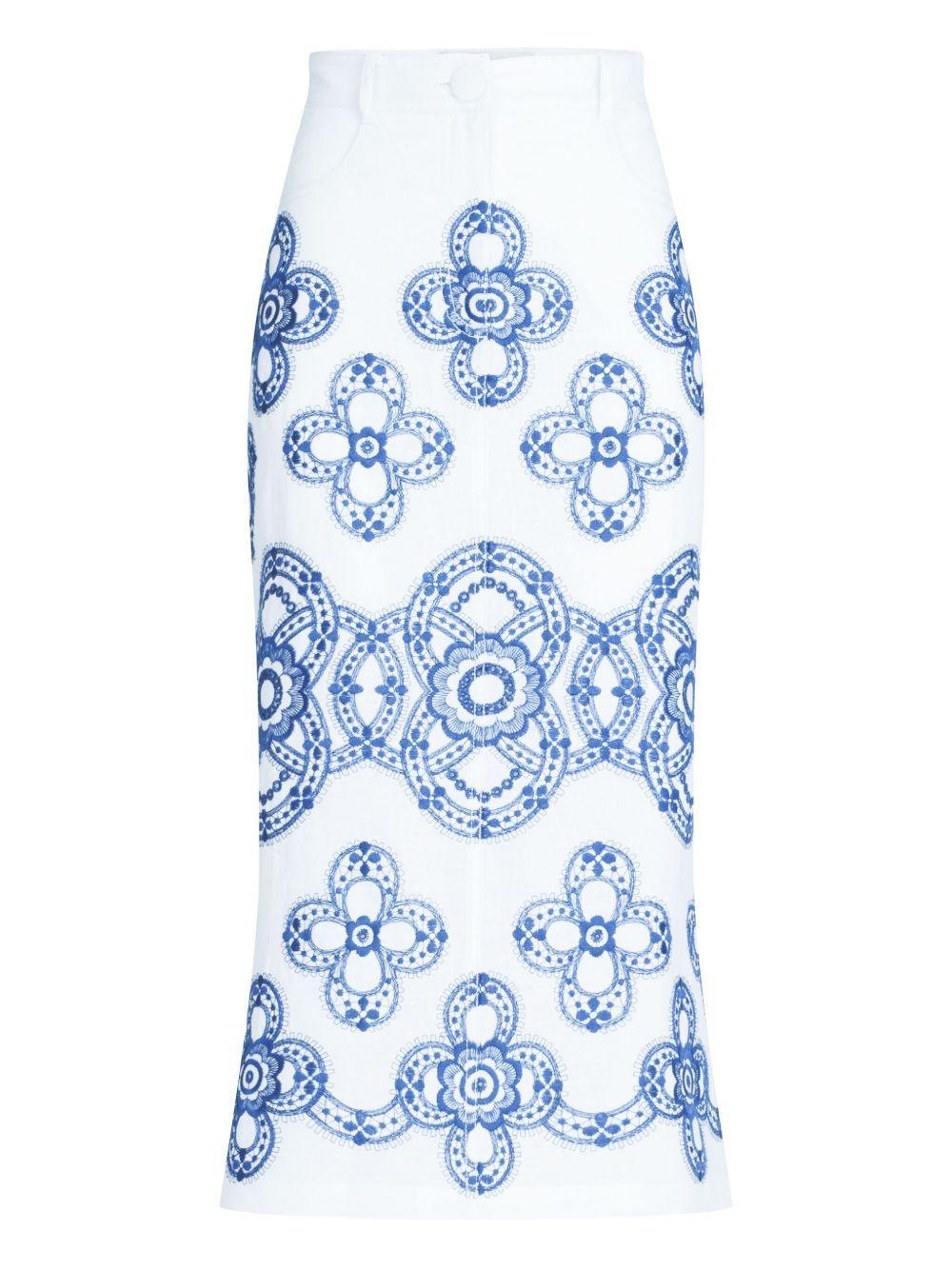 floral-embroidered skirt Product Image