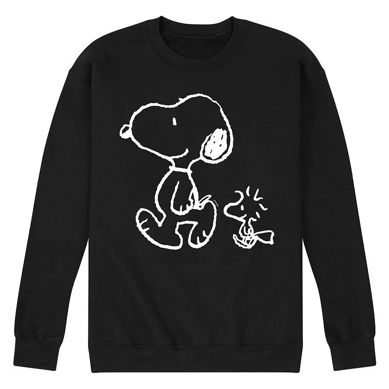 Men's Peanuts Snoopy Woodstock Fleece Sweatshirt, Size: XL, Pink Product Image