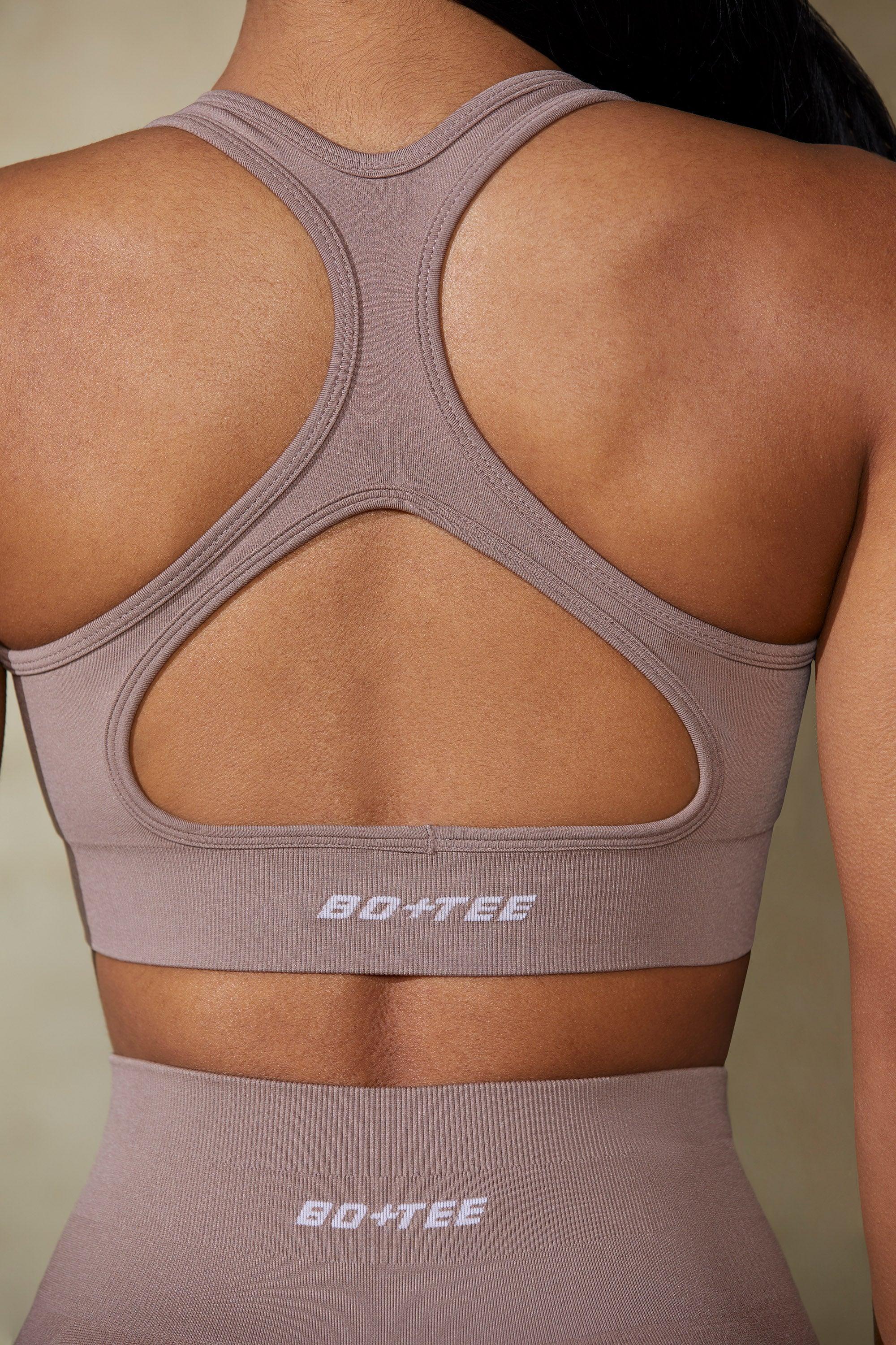 Cut Out Define Luxe Sports Bra in Mocha Product Image