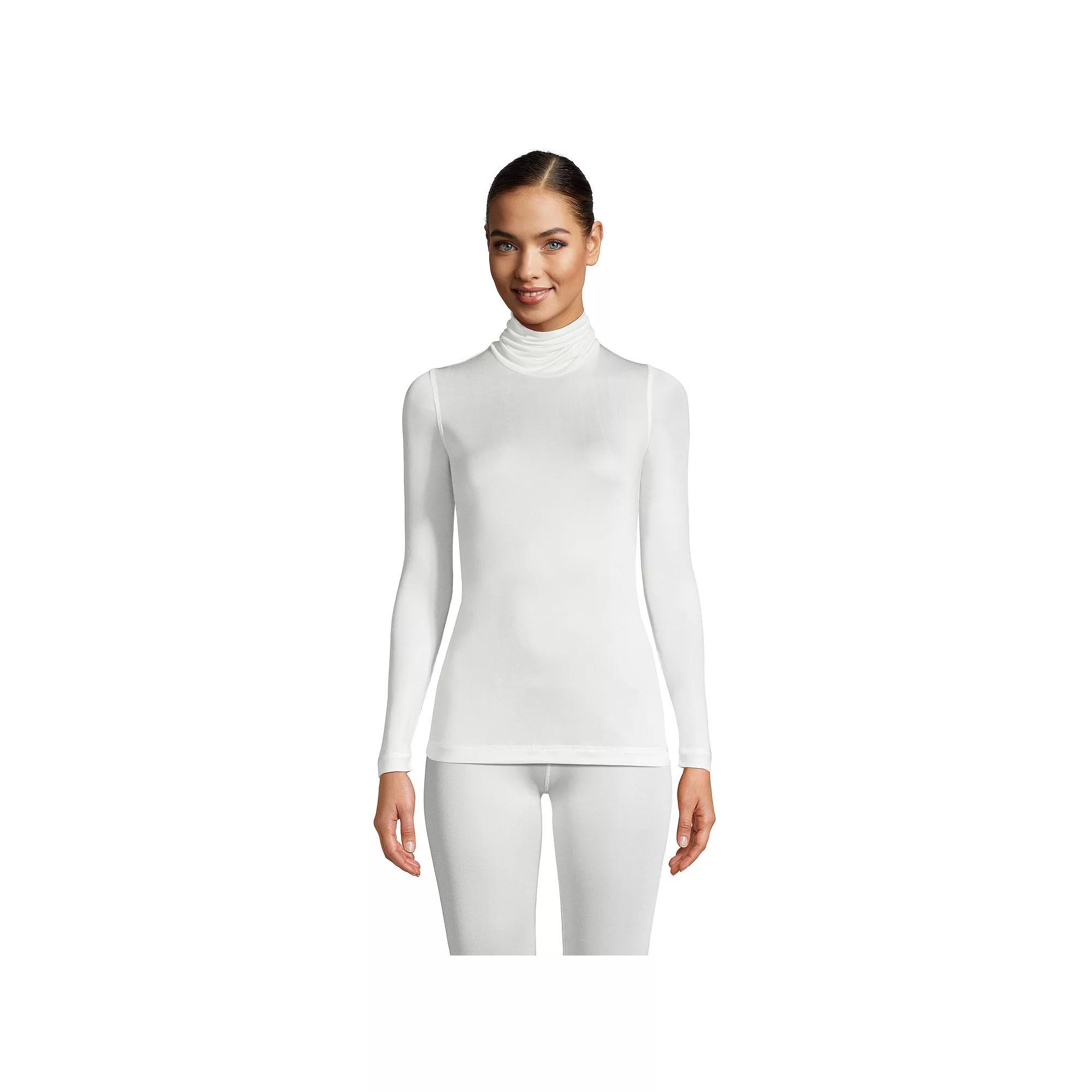 Petite Lands' End Silk Interlock Turtleneck Undershirt, Women's,  Product Image