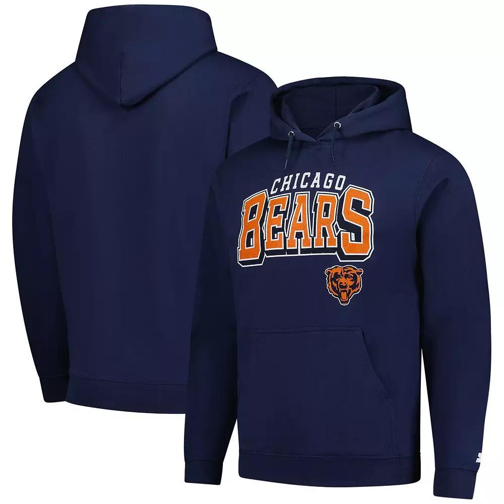 Mens Starter Chicago Bears Vintage Pullover Hoodie Blue Product Image