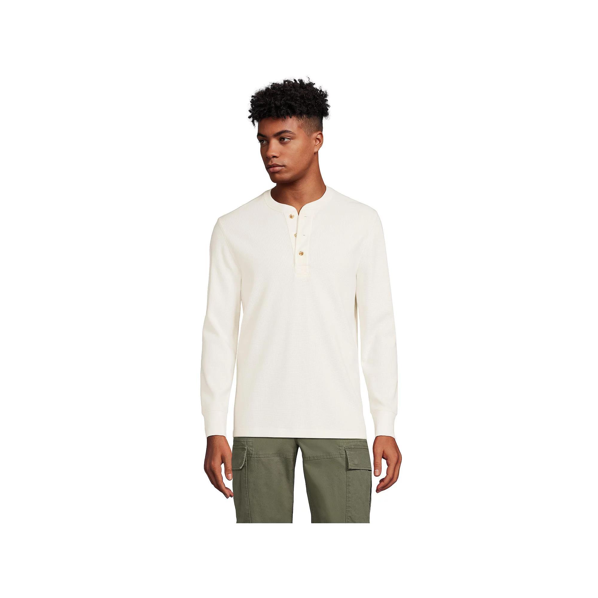Men's Lands' End Comfort-First Regular-Fit Thermal Waffle Henley,  Product Image