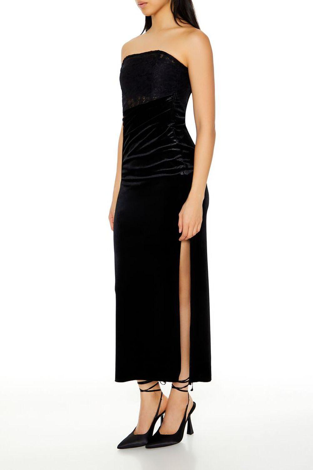 Strapless Velour Lace Midi Dress | Forever 21 Product Image