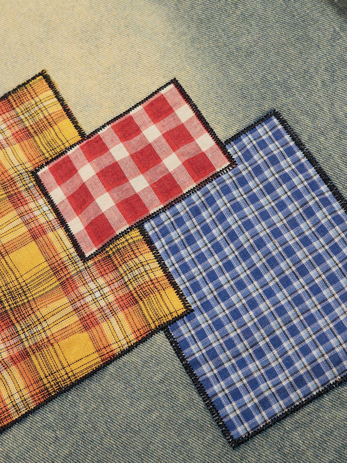 Aelfric Eden Plaid Applique Longline Jorts Product Image