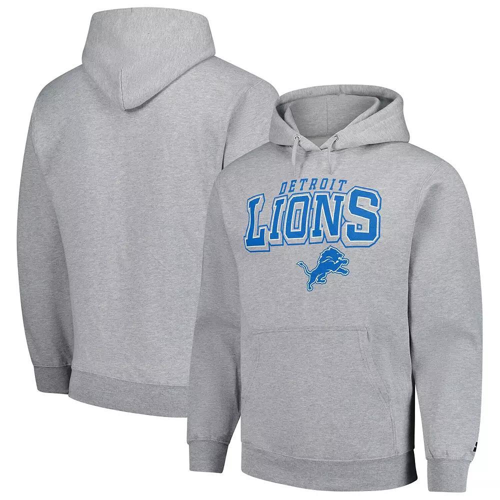 Men's Starter Heather Gray Detroit Lions Vintage Pullover Hoodie,  Product Image