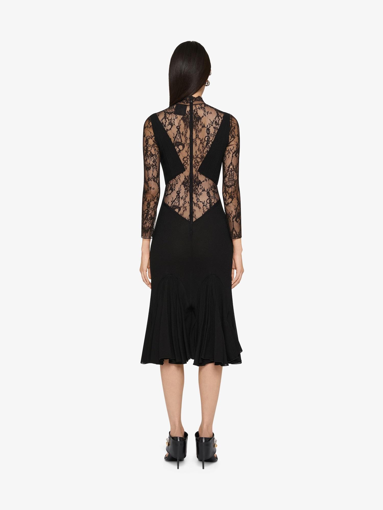 Dress in chandelier lace and jersey Product Image