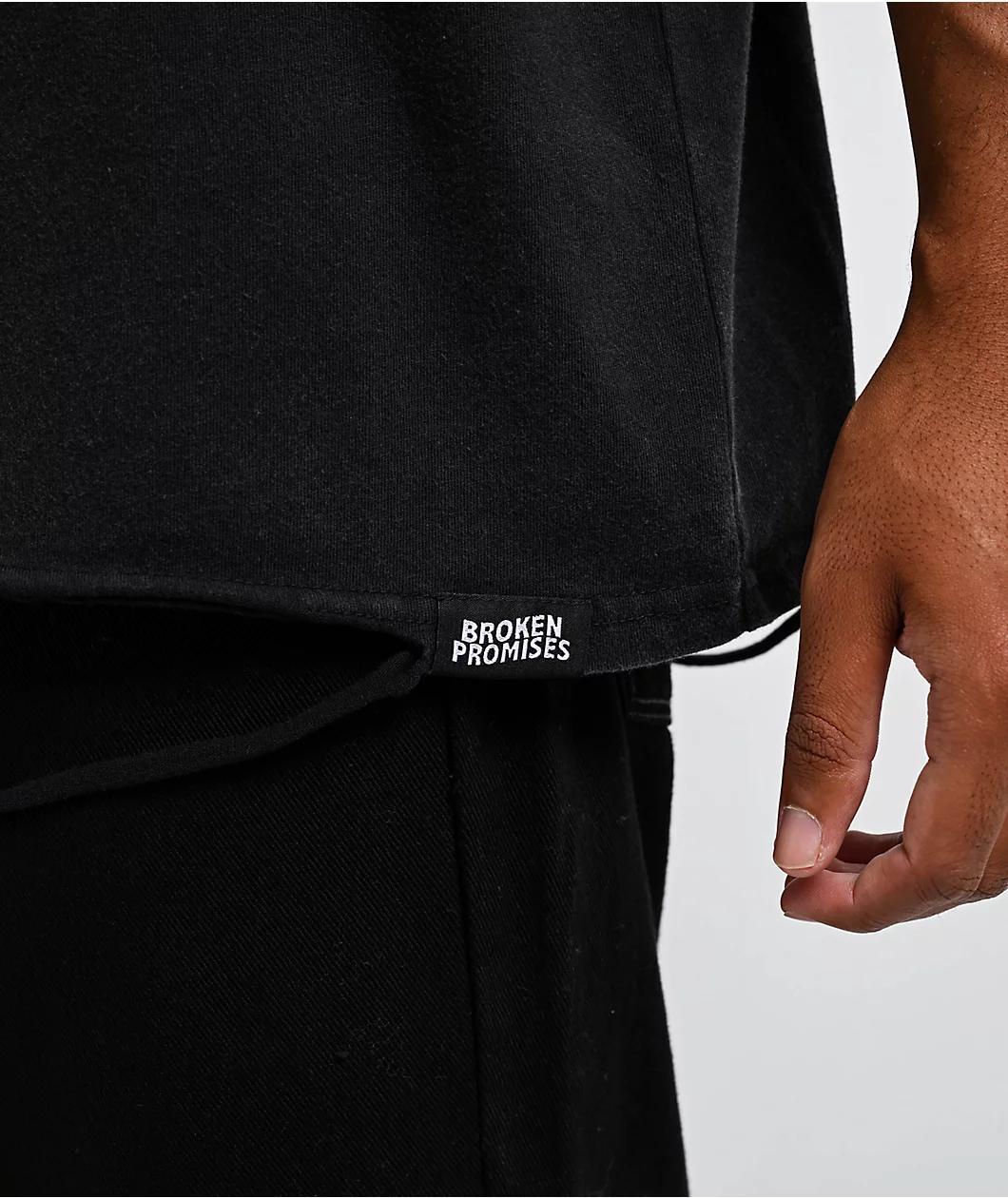 Broken Promises Blurred Vision Charcoal T-Shirt Product Image