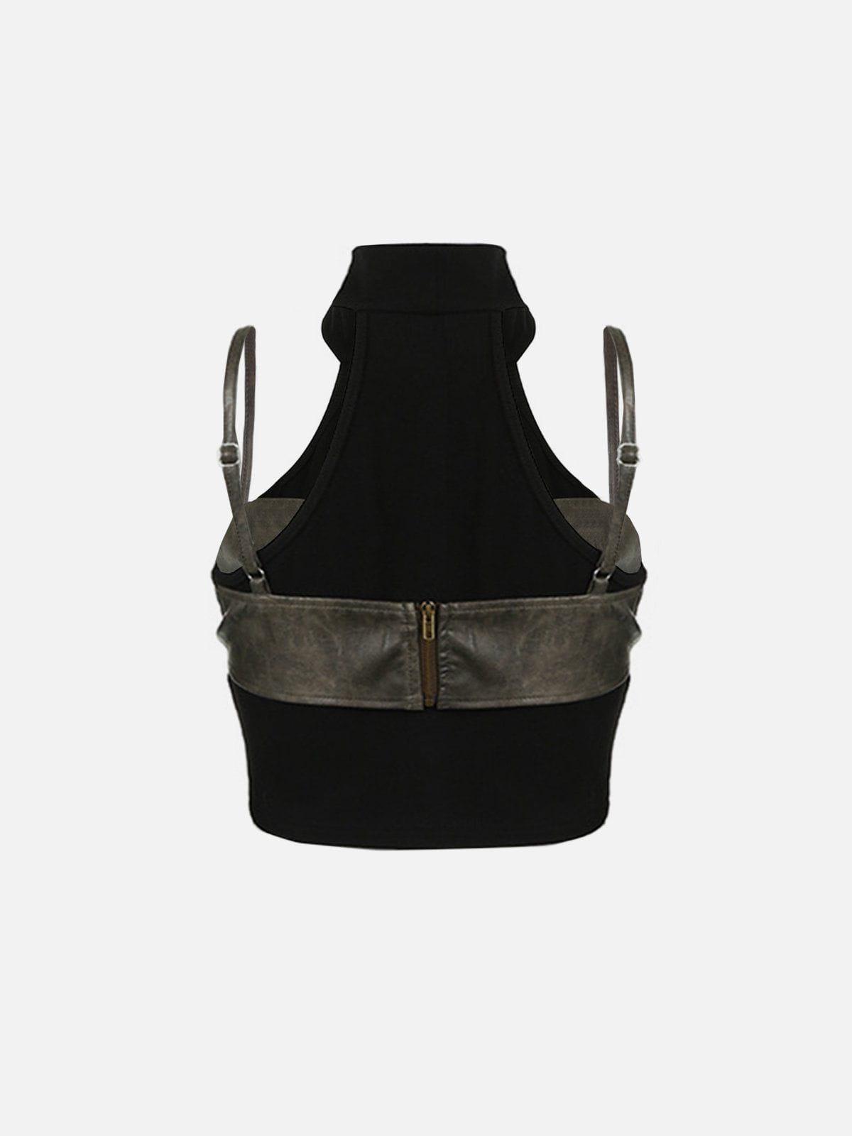 Aelfric Eden Faux Leather Patchwork Tank Top Product Image